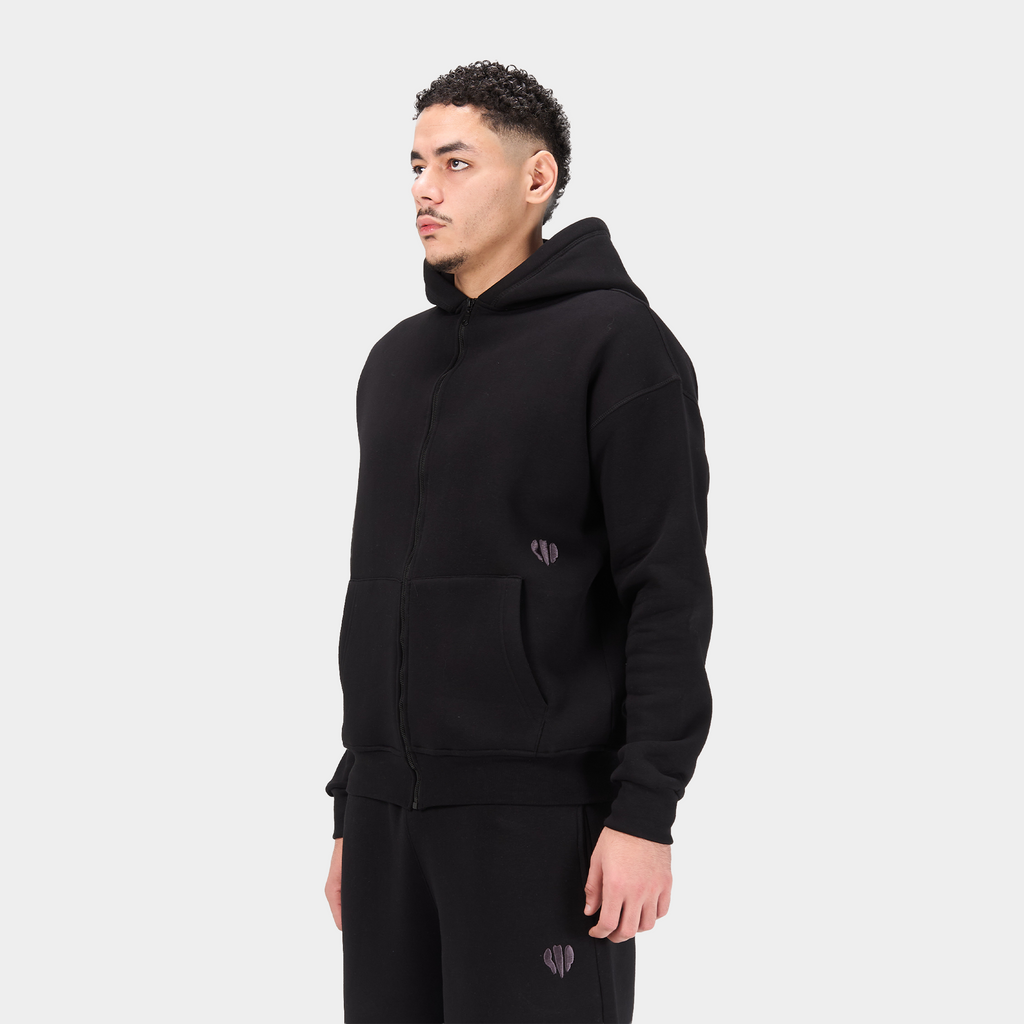 Zipped Embroidered Hoodie