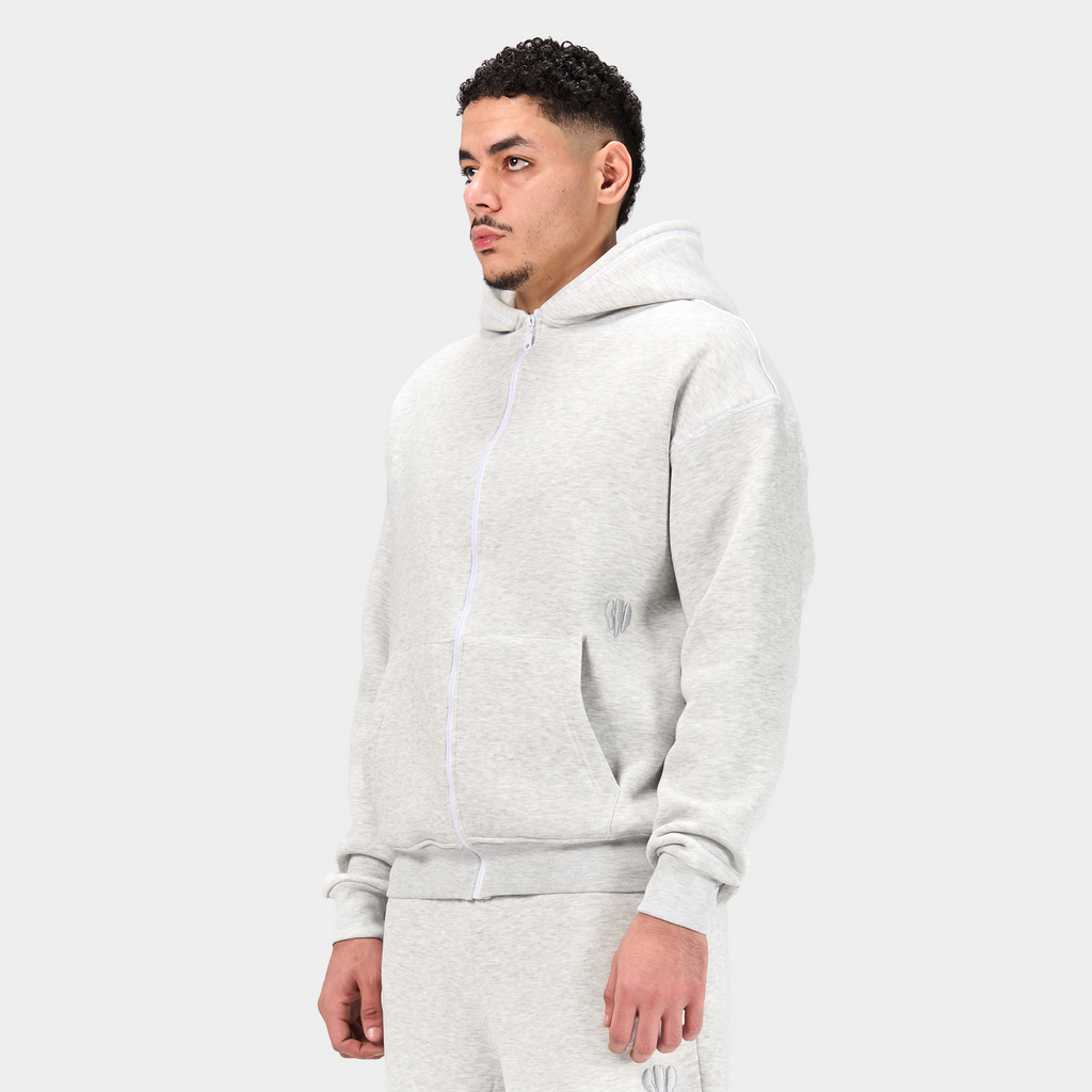 Zipped Embroidered Hoodie