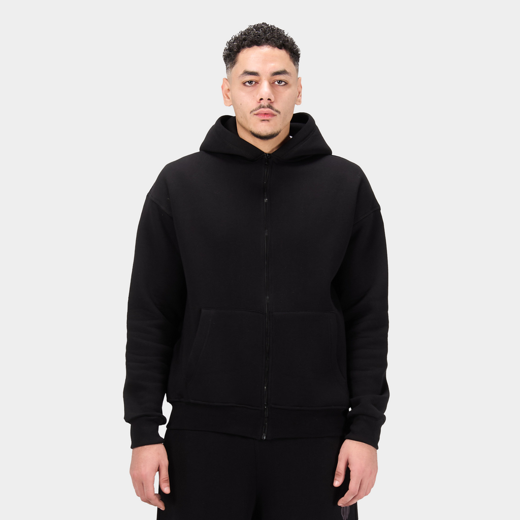 Zipped Embroidered Hoodie