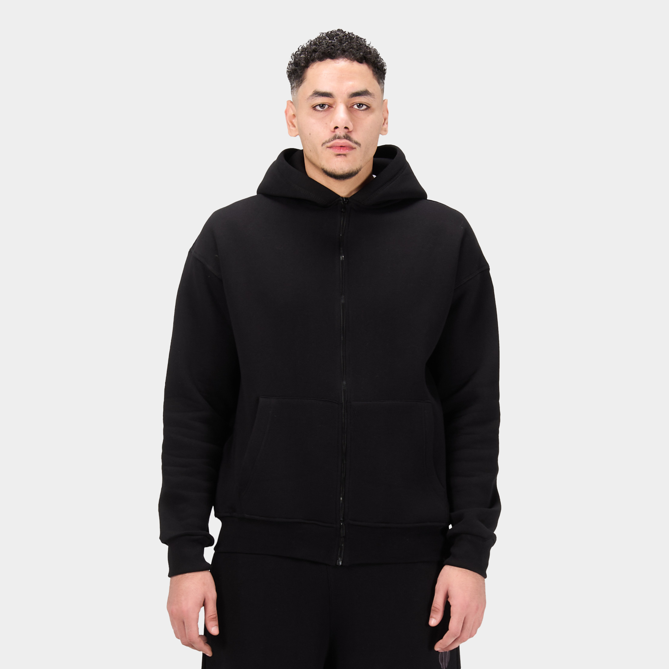 Zipped Embroidered Hoodie