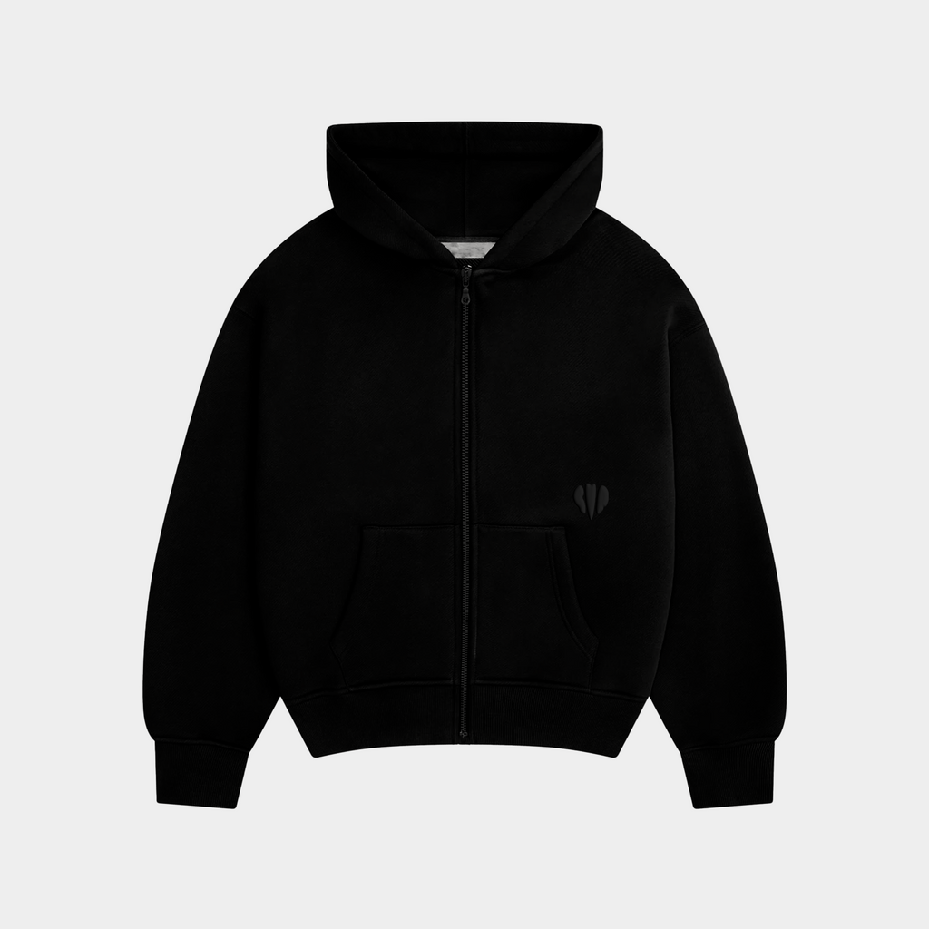 Zipped Embroidered Hoodie