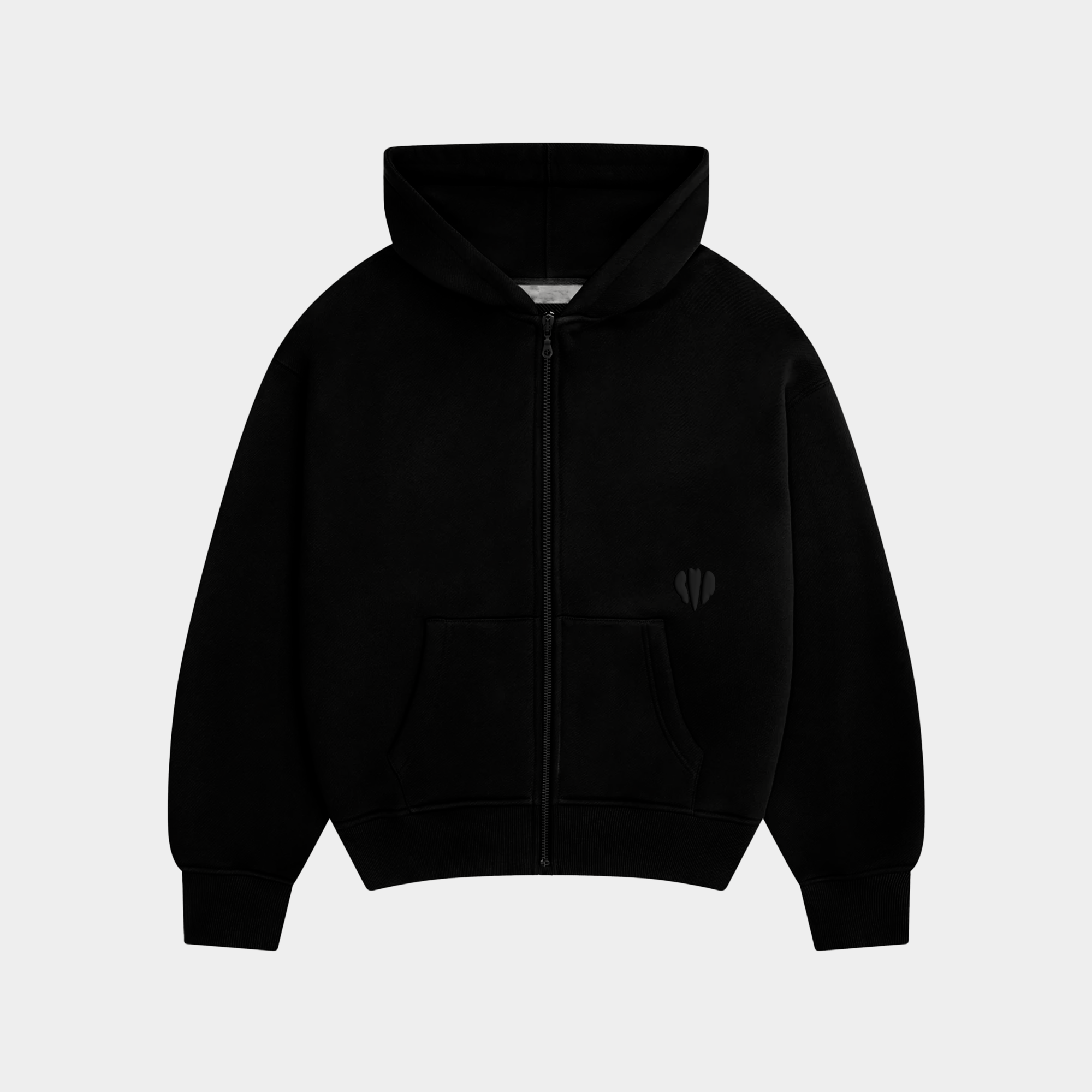 Zipped Embroidered Hoodie