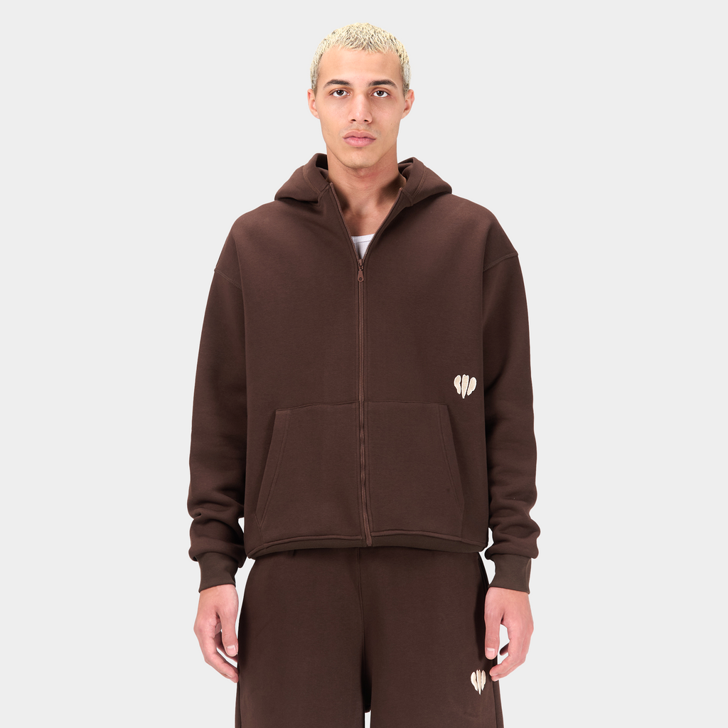 Zipped Embroidered Hoodie