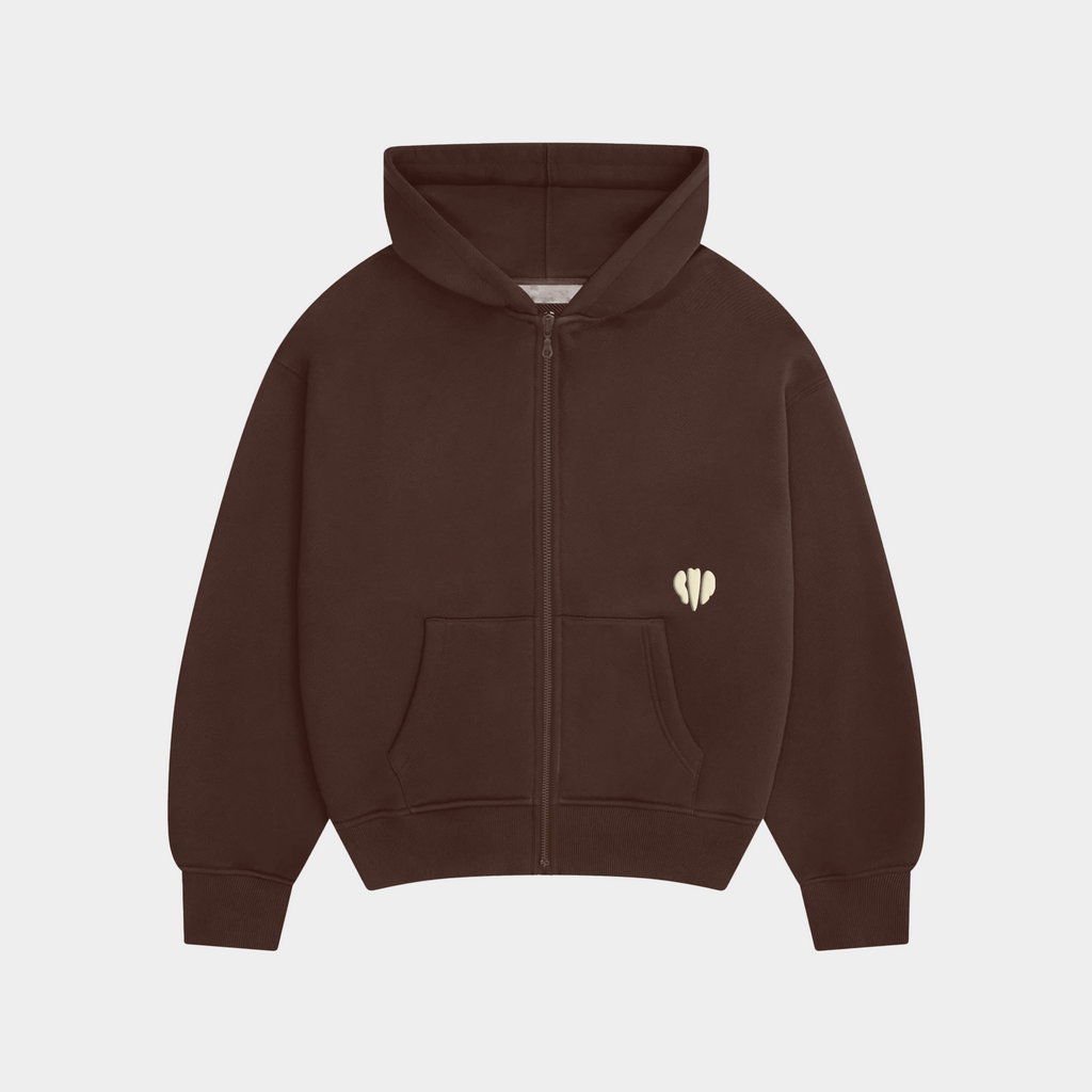 Zipped Embroidered Hoodie