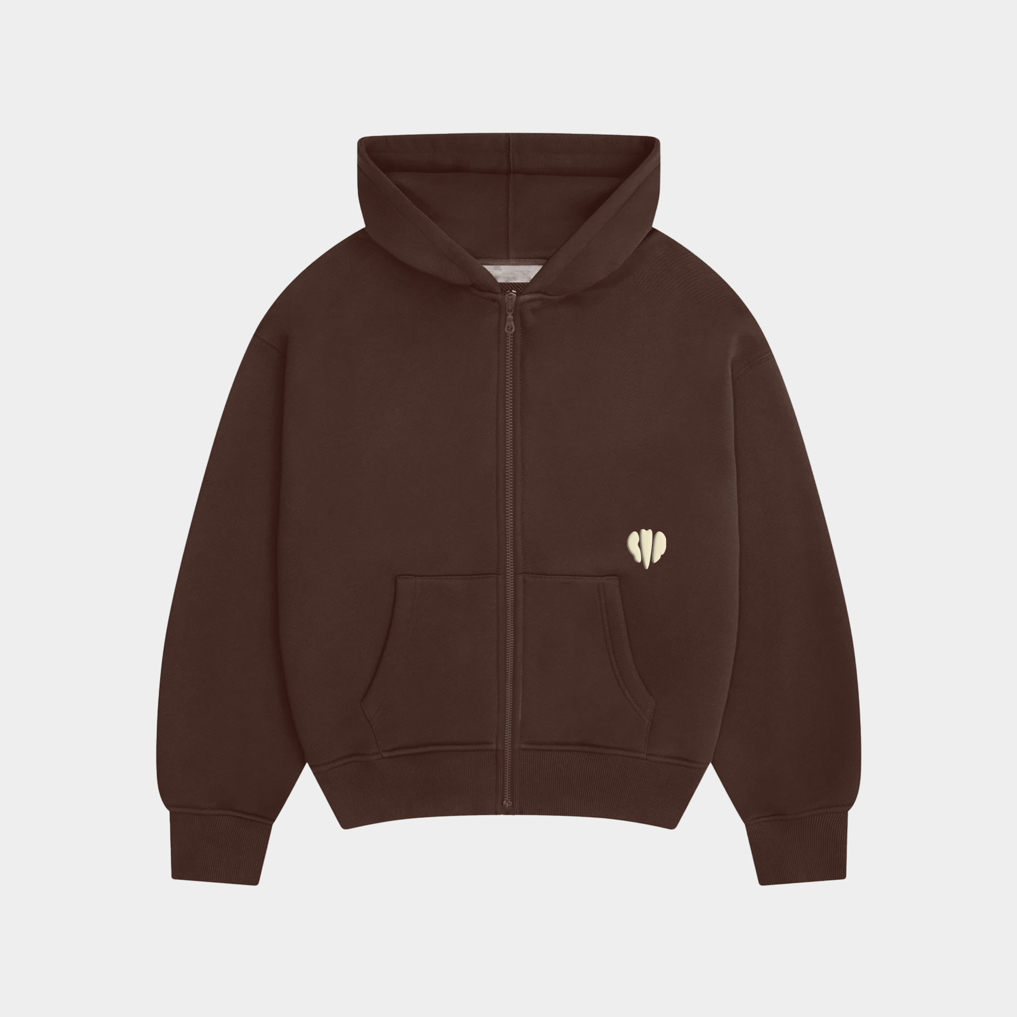 Zipped Embroidered Hoodie