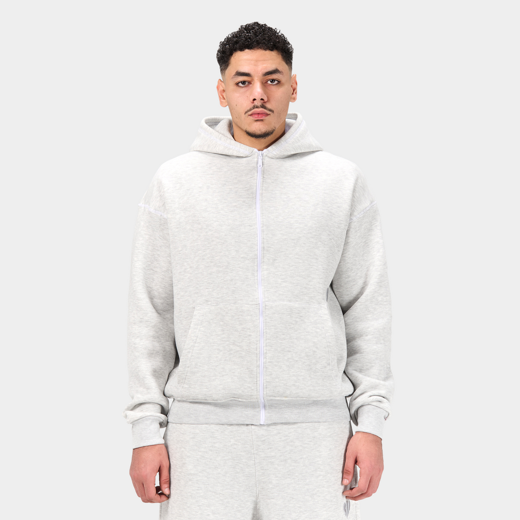 Zipped Embroidered Hoodie